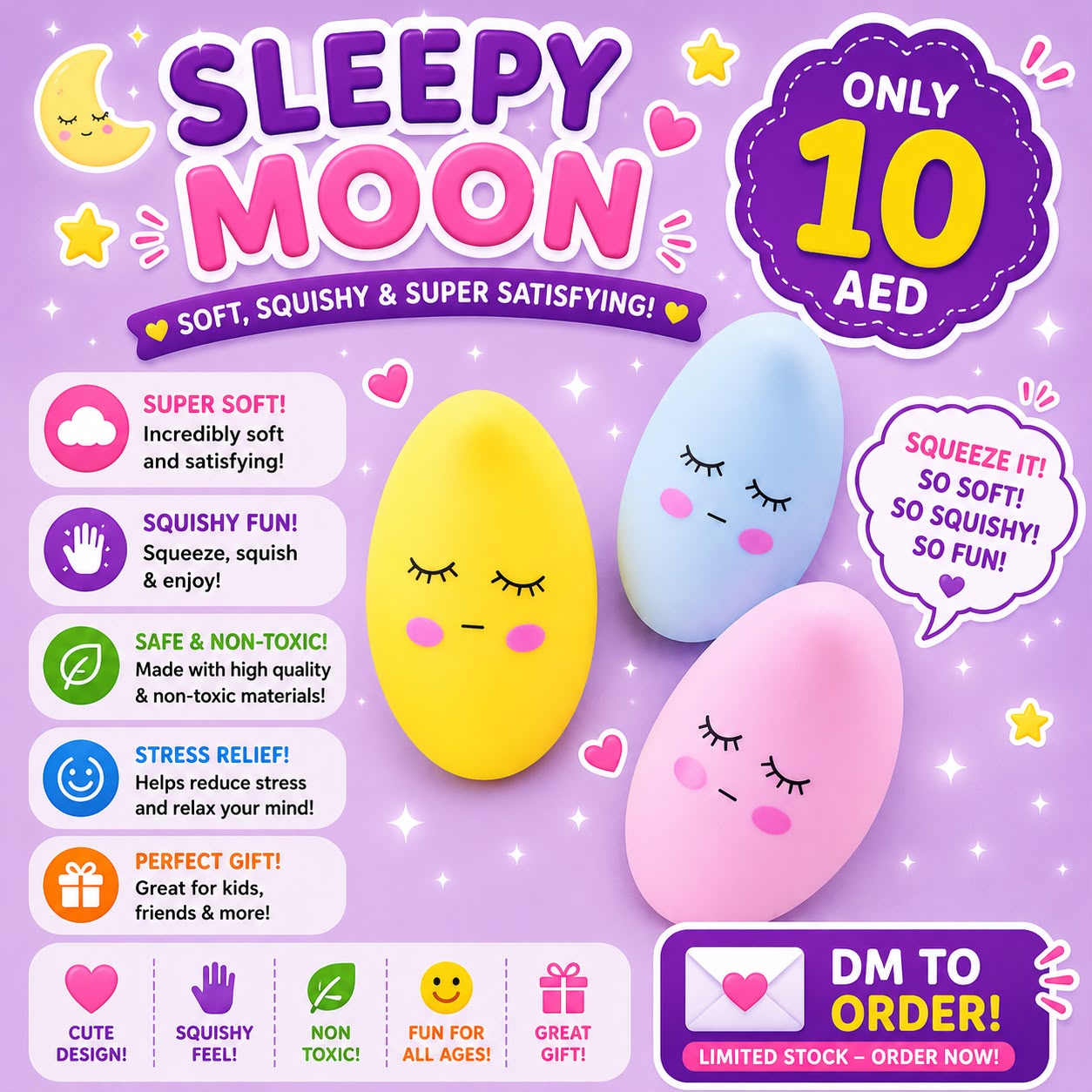 Sleepy Moon Squishy
